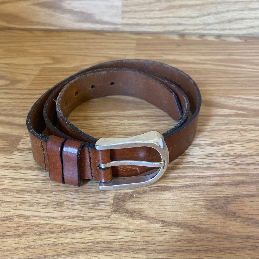 Vintage Light Brown Saddle Leather SAS Style 81633 Mens Belt Size 44 Made in USA